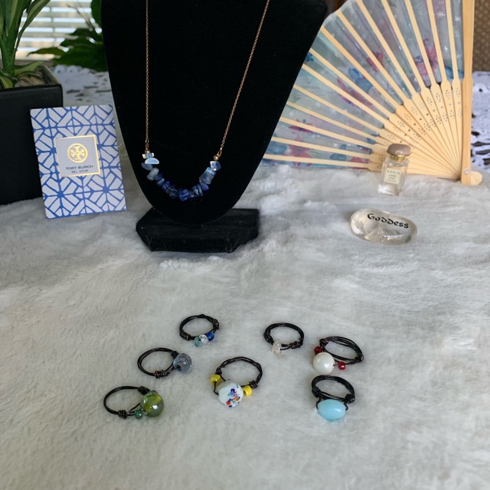 ❗️SOLD❗️ Handmade Black Copper Wire Beaded Rings